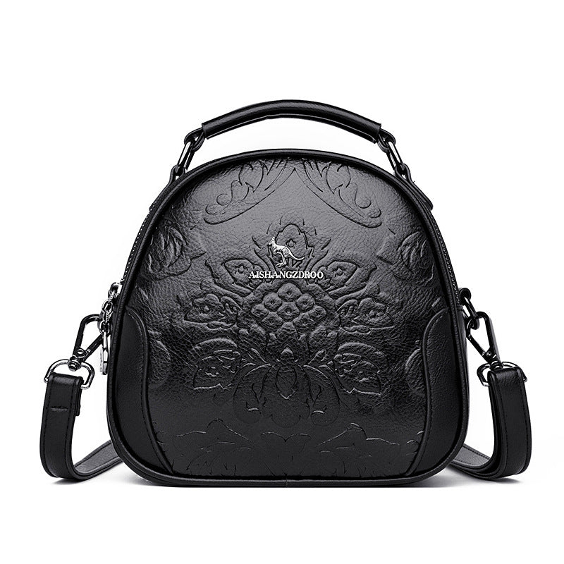 Women's Trendy Round Embossed Mom Euros Shoulder Bags