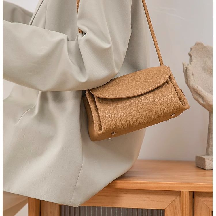 Women's Fashion Cattle Leather Design Pleated Elephant Crossbody Bags