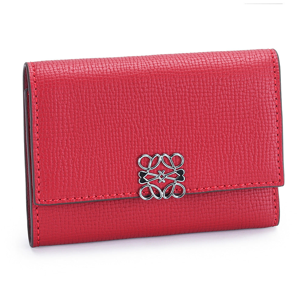 Women's Leather Short Stylish Versatile Folding Multiple Ladies Wallet