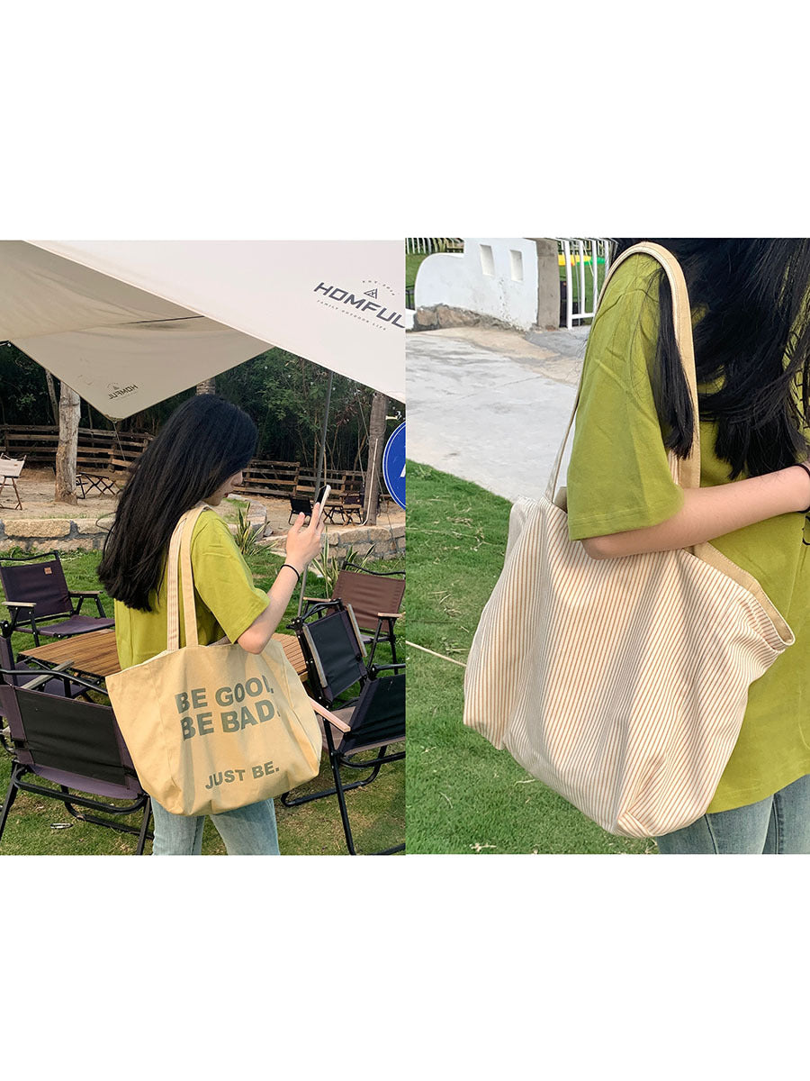 Capacity Double-sided Thick Canvas Female Dumpling Women's Shoulder Bag