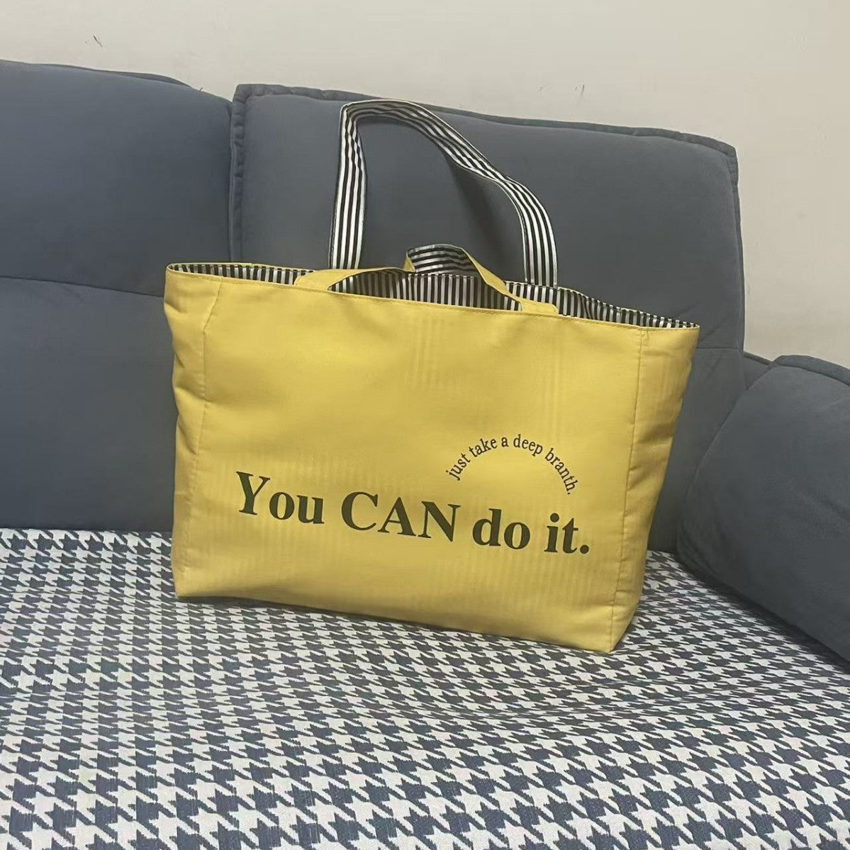 Capacity Totes Positive Negative Double-sided Striped Handbags