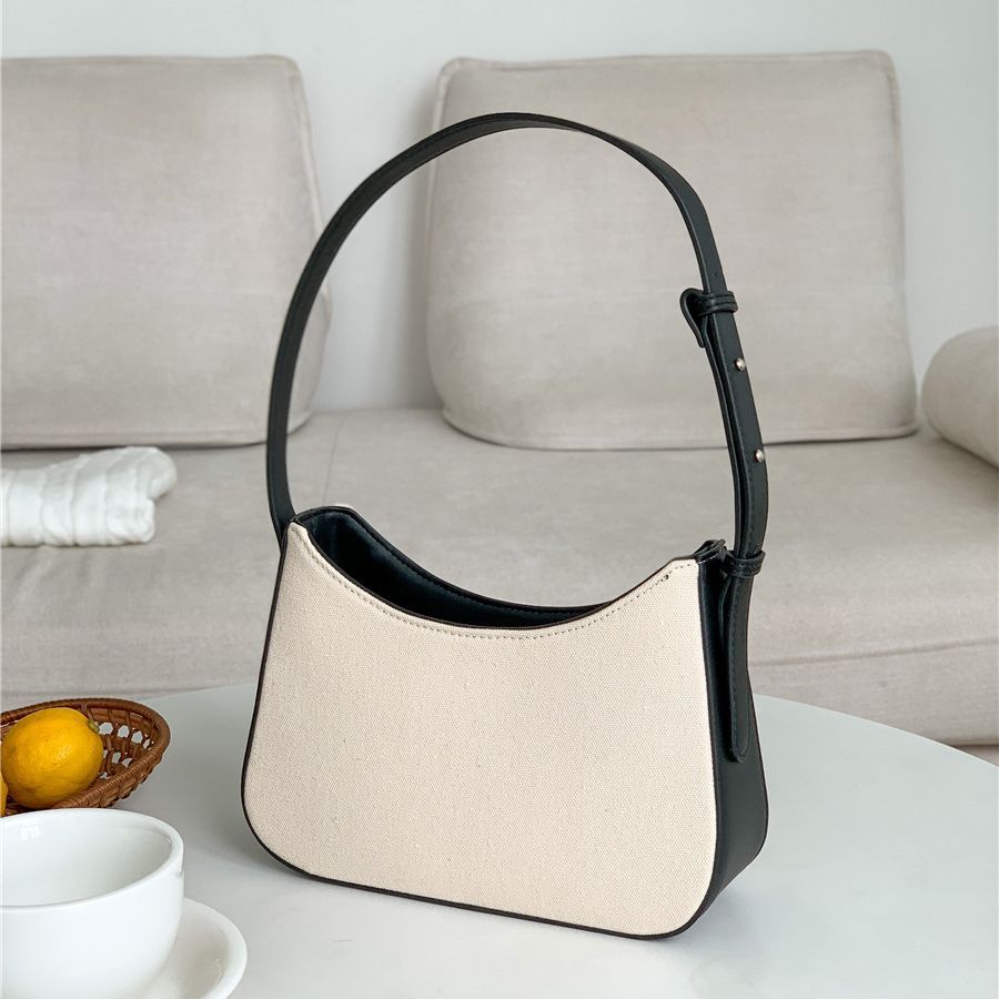 Women's Fashion Portable Underarm High-grade Leather Stitching Shoulder Bags