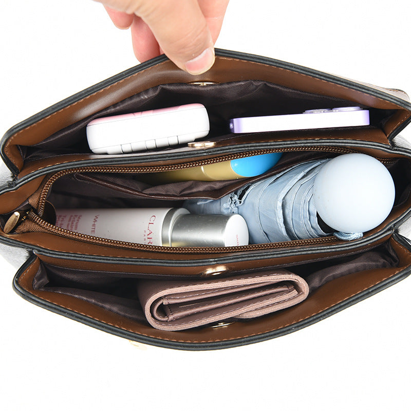 Women's High-grade Contrast Color Versatile Rhombus Large Crossbody Bags