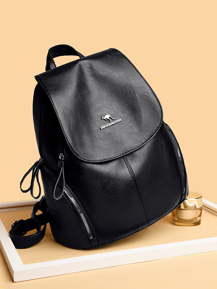 Women's Leather Large Capacity Fashion Mother Going Backpacks