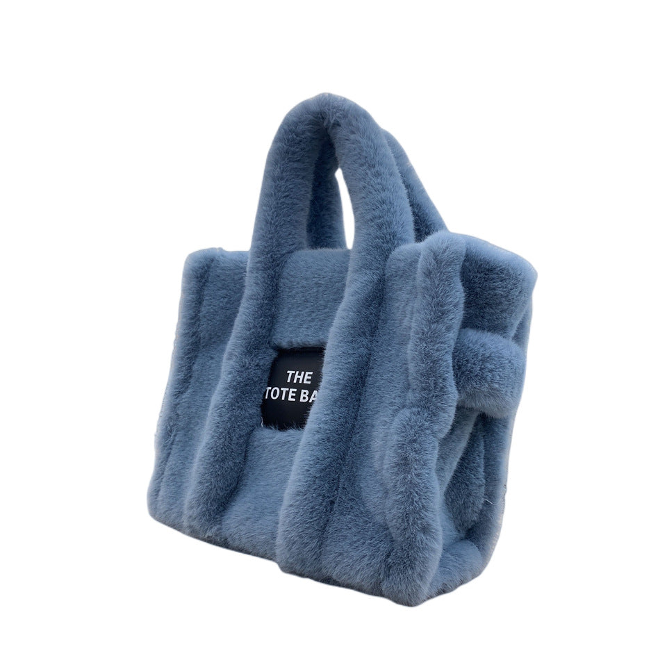 Women's Faux Fur Plush Shopping Commuter Bags