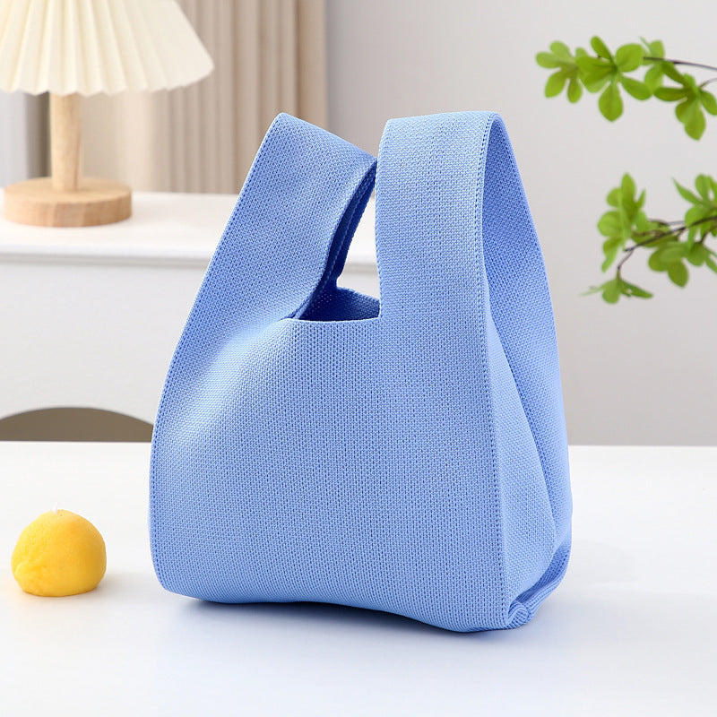 Candy Gift Simple Knitted Solid Color Handbags