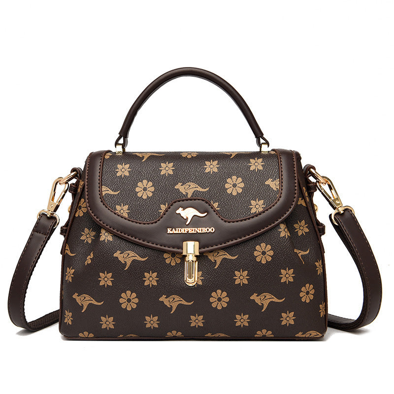 Classy Women's Fashion Color Contrast Printed Shoulder Bags