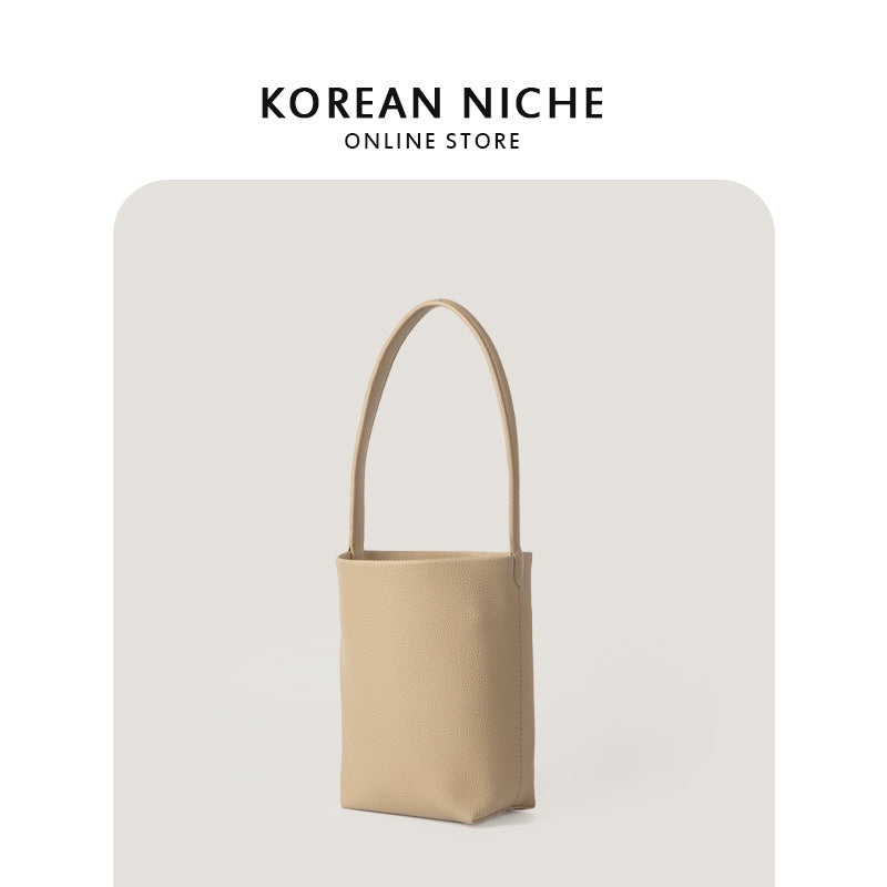 Niche Design Advanced Texture Soft Leather Litchi Pattern Shoulder Bags