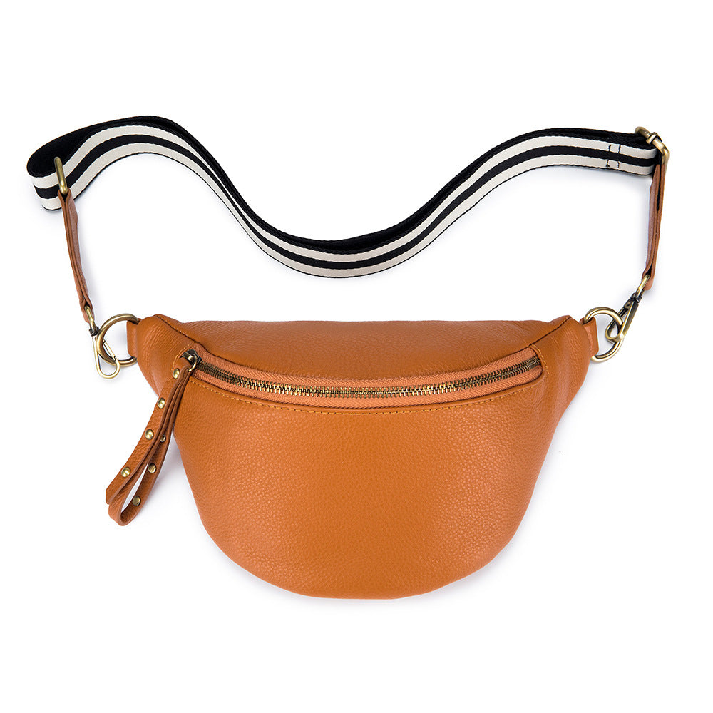 Women's Leather Fashion Niche Large Capacity First Layer Waist Packs