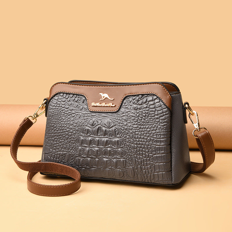 Women's Fashionable Vintage Advanced Texture Crocodile Embossed Crossbody Bags