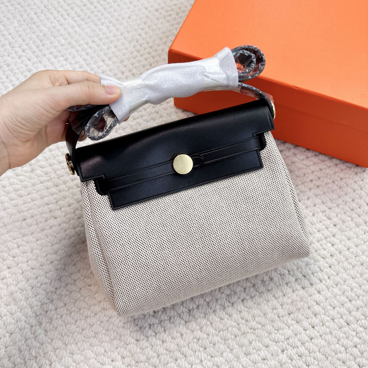 Classic High-grade Canvas Leather Kelly Fashion Bags