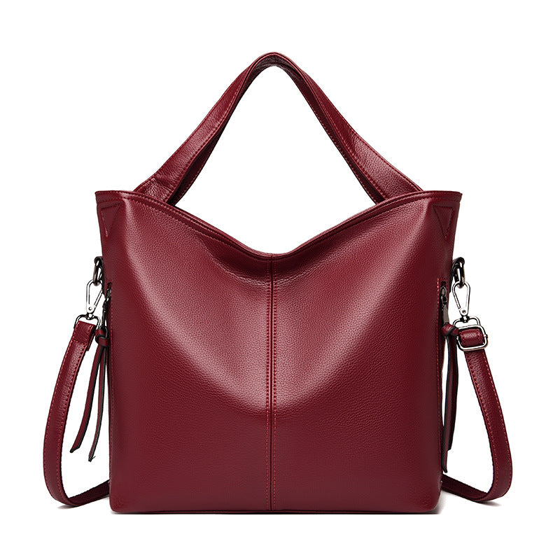 Women's Fashion Luxury Soft Leather With Zipper Shoulder Bags