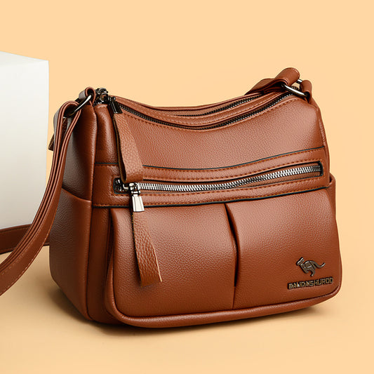 Women's Summer City Simple Big Soft Leather Crossbody Bags