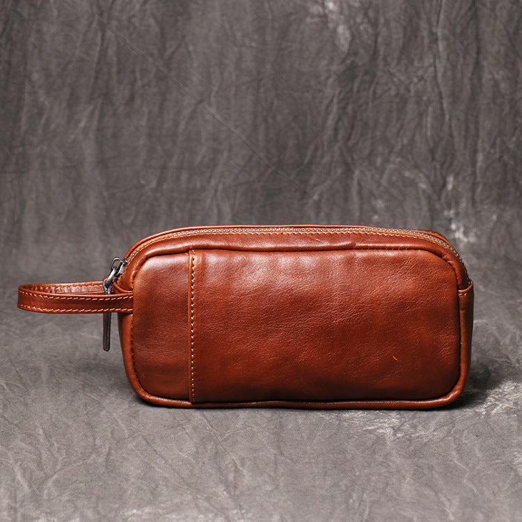 Women's & Men's Retro Genuine Leather Clutch First Layer Large Capacity Men's Handbags