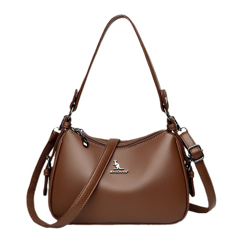 Women's Kangaroo Soft Leather Mother Simple Versatile Crossbody Bags