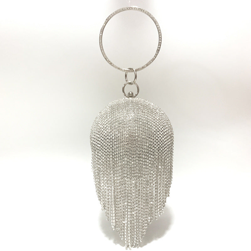 Lady Style Diamond Wear Round Shiny Party Wedding Crystal Evening Bags