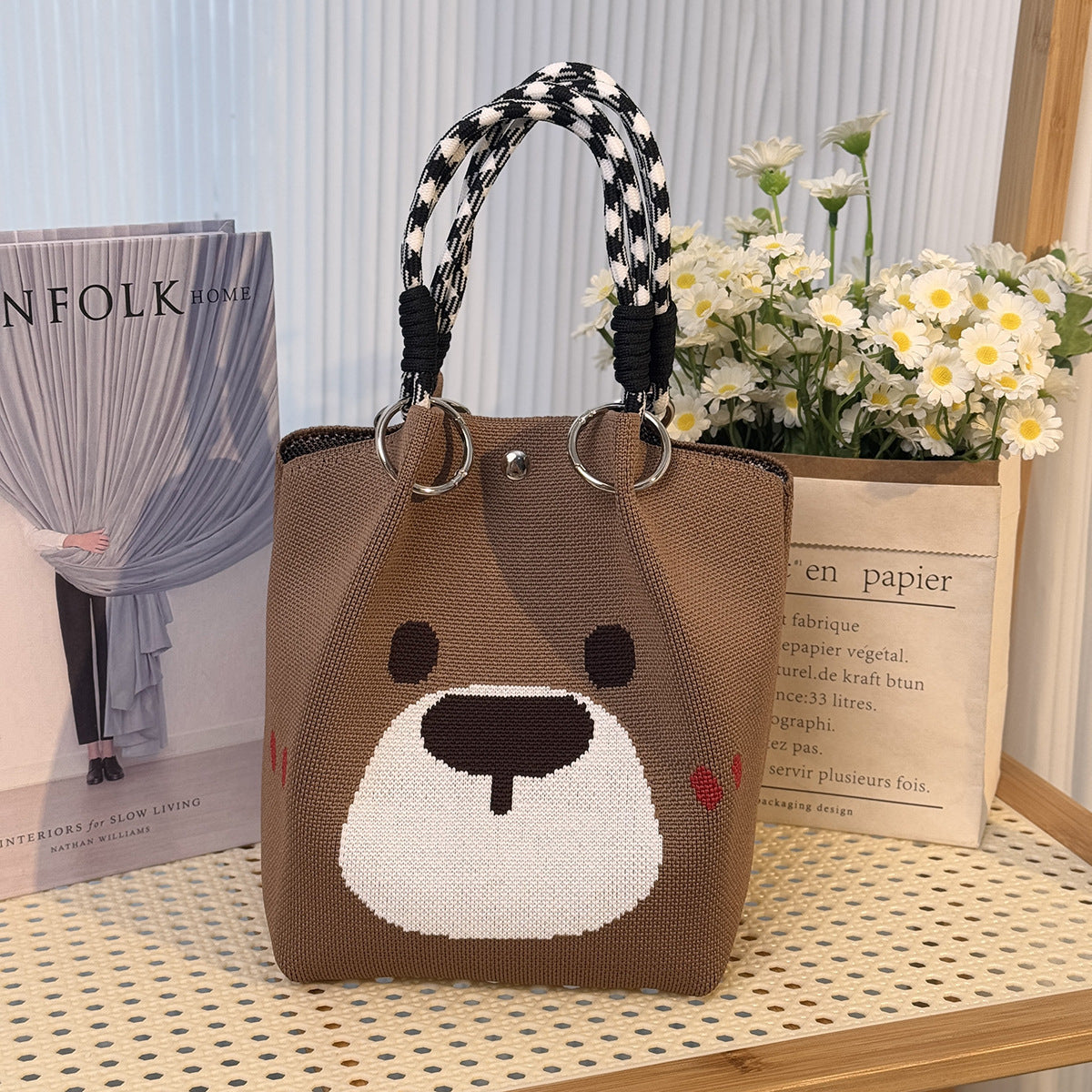 Festival Knitted Portable Out Large Capacity Women's Handbag