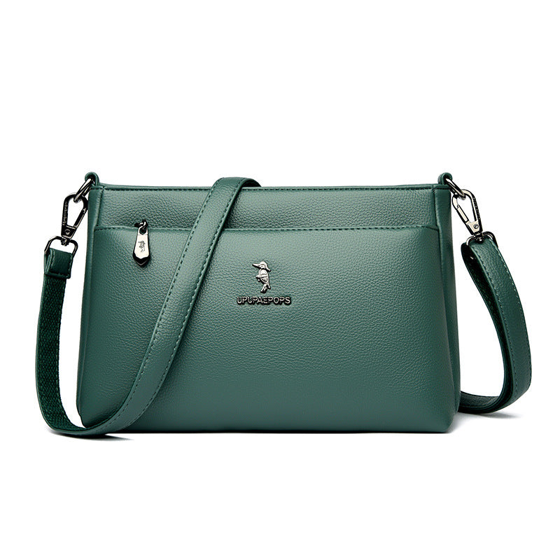 Women's Color Soft Leather Large Capacity More Than Crossbody Bags