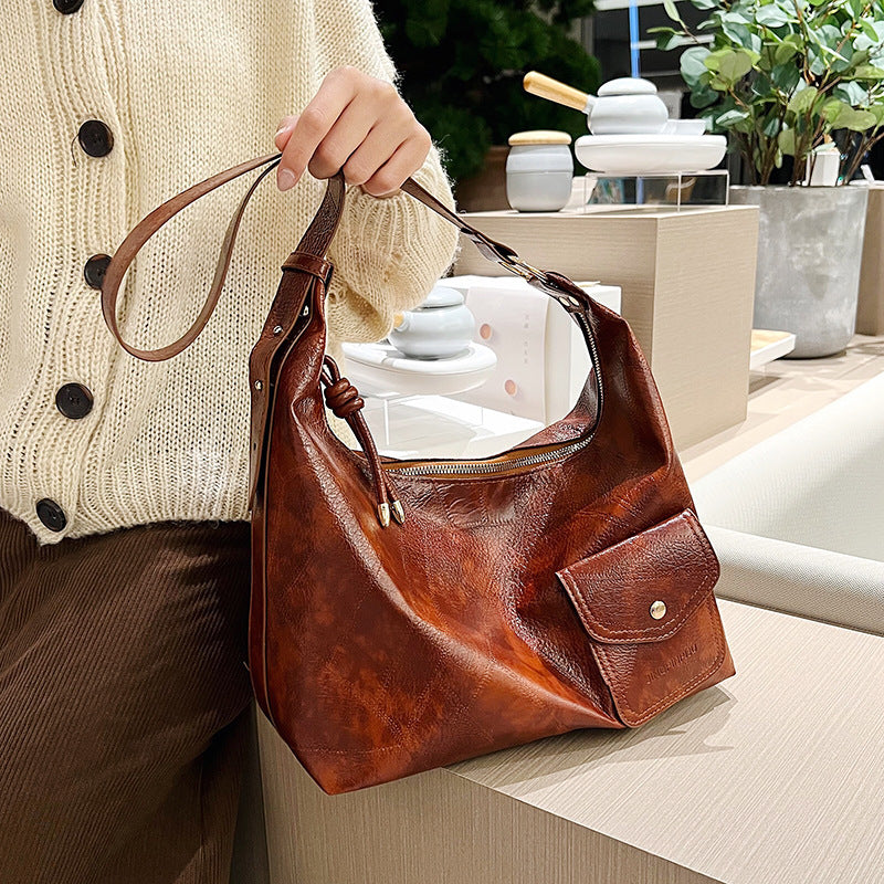 Women's Retro Large Capacity Fashion Texture Commuter Women's Messenger Bag