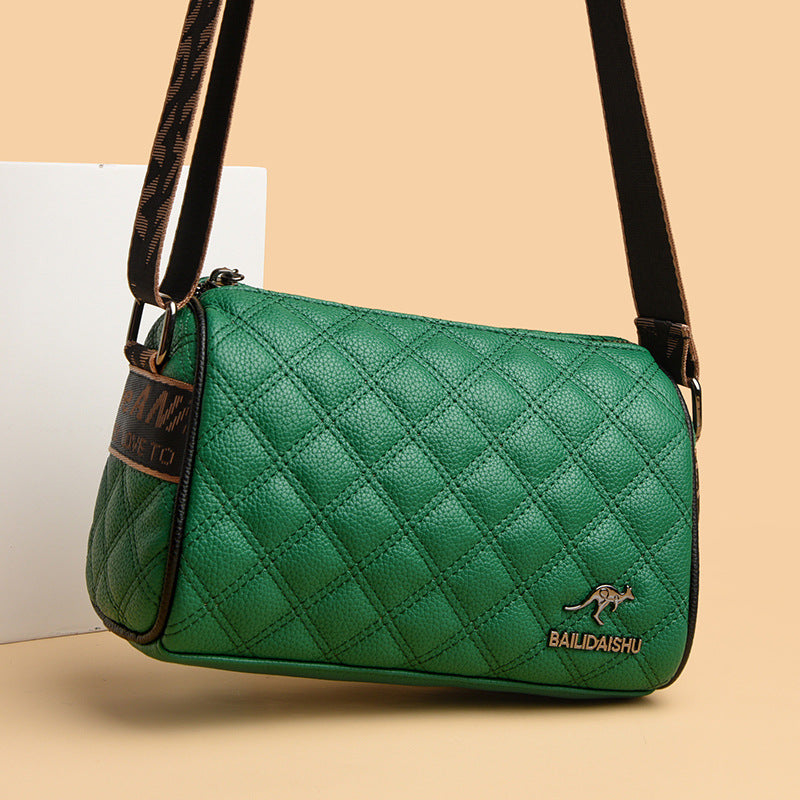 Women's Leather Fashionable Fashion Soft Wide Strap Shoulder Bags