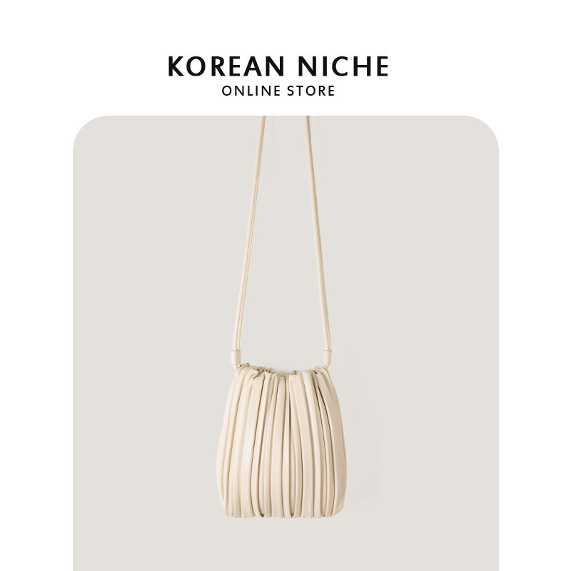 Pleated Texture Korean Niche Design Candy Bucket Bags