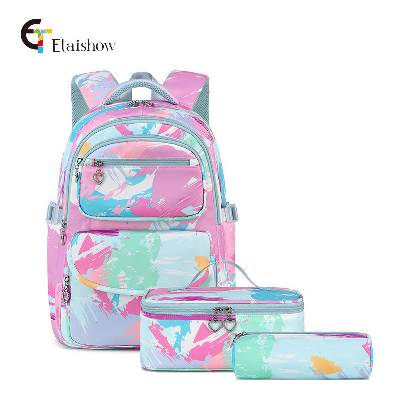 Printed Three-piece Set Clear Sweet Fashion Elementary School Students' Schoolbags