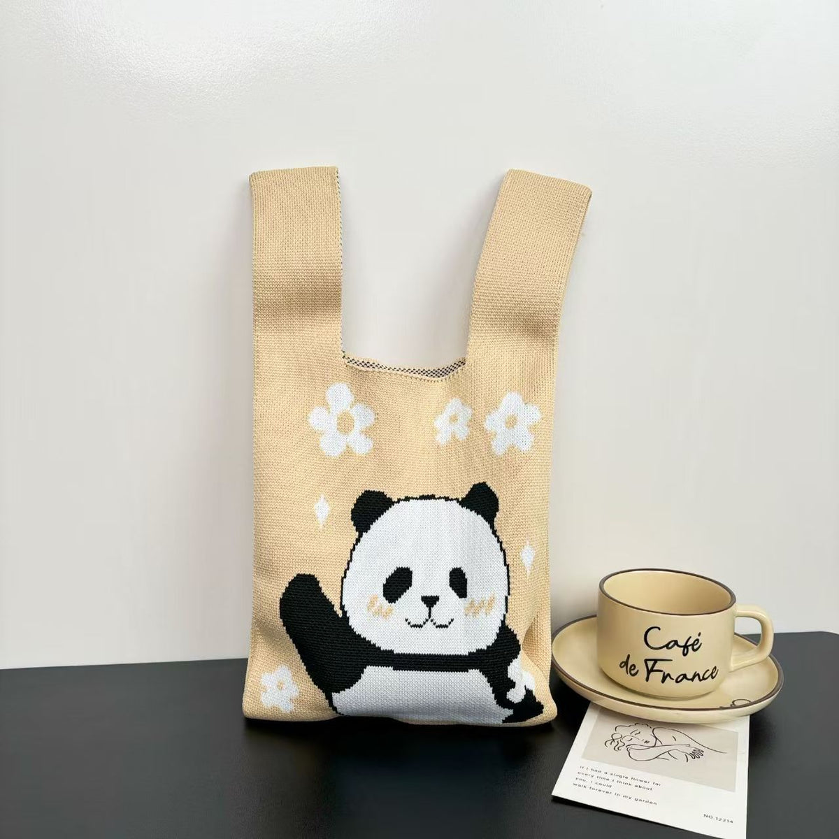 Women's Cute Panda Knitted Gift Niche High-grade Women's Handbag