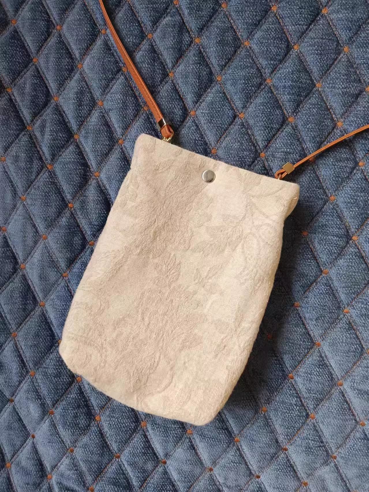 Women's Artistic Cotton Linen Mobile Canvas Mini Crossbody Bags