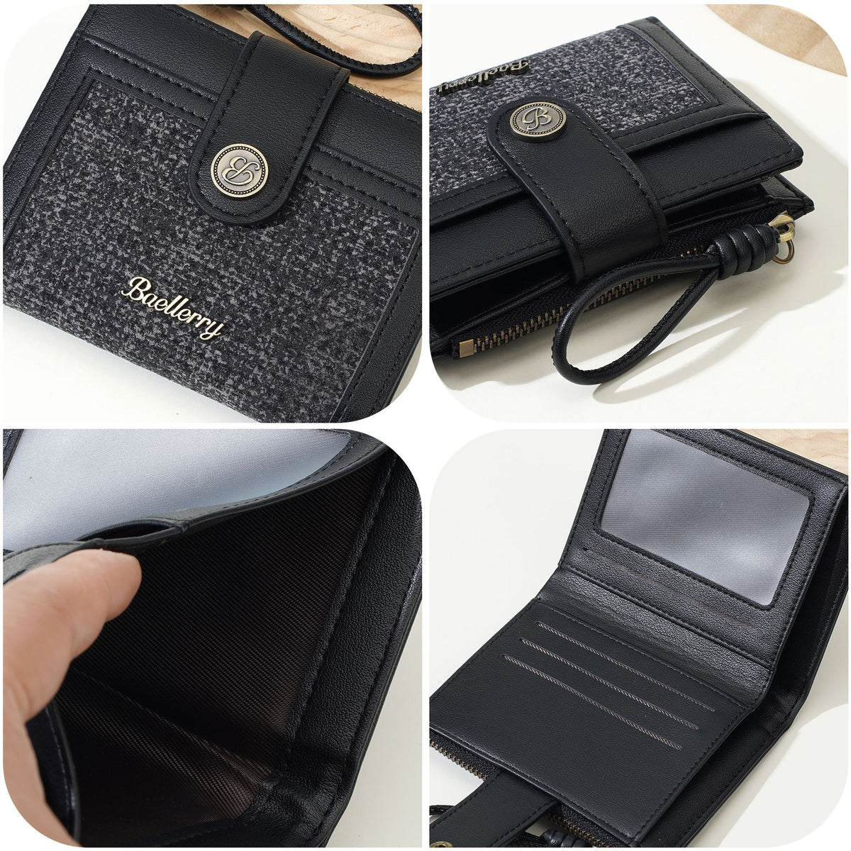 Women's High-grade Color Matching Zipper Multi Slots Ladies Wallet