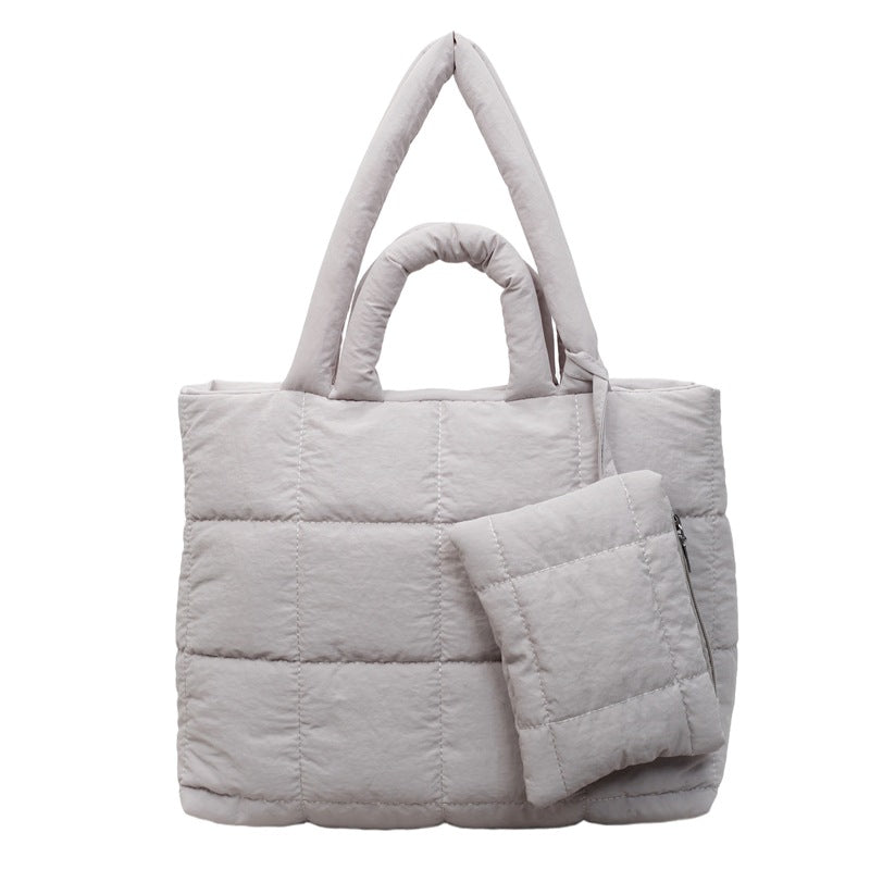 Women's Solid Color Simple Fashion Cotton Coat Women's Shoulder Bag