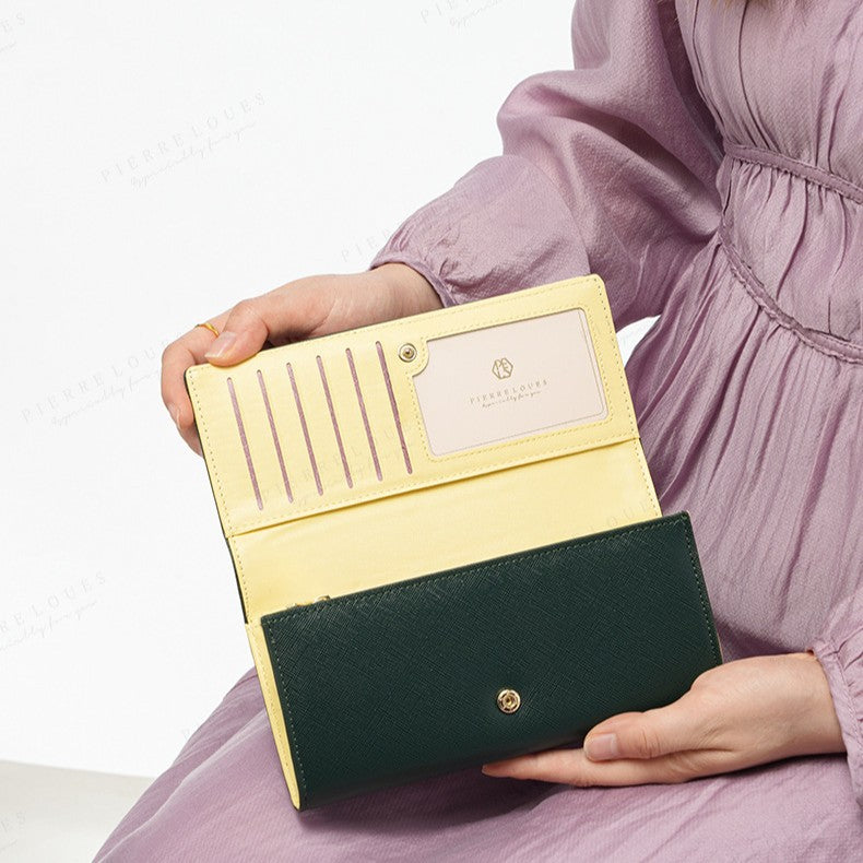 Women's Simple Large Capacity Clutch Cross Pattern Ladies Wallet