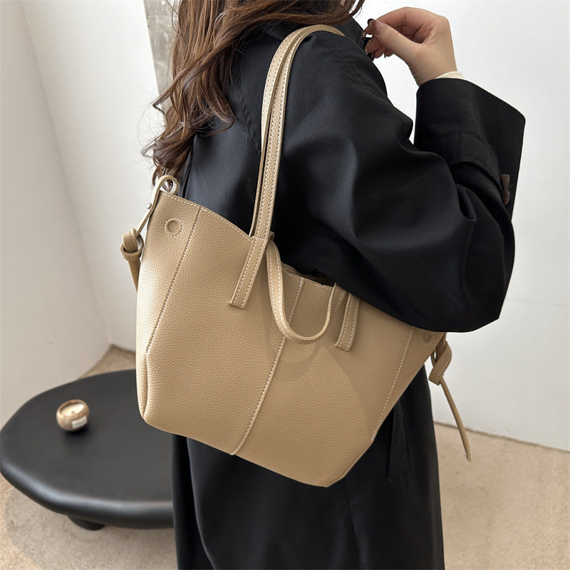 Women's Large Capacity Trendy Fashion Solid Color Korean Bags