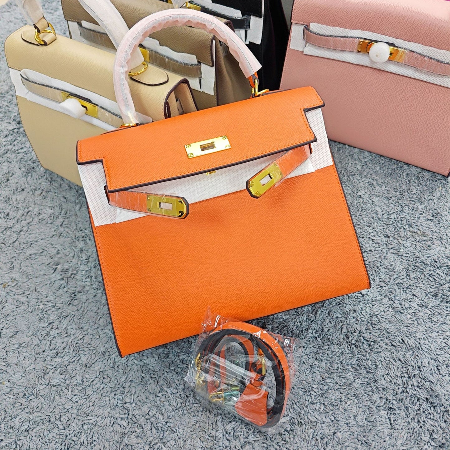 Layer Cowhide Kelly Large Capacity Female Fashion Handbags