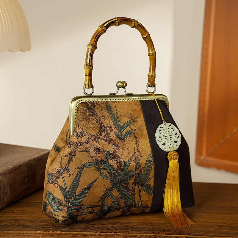 Cheongsam Printed Ancient Style Banquet Portable Handbags