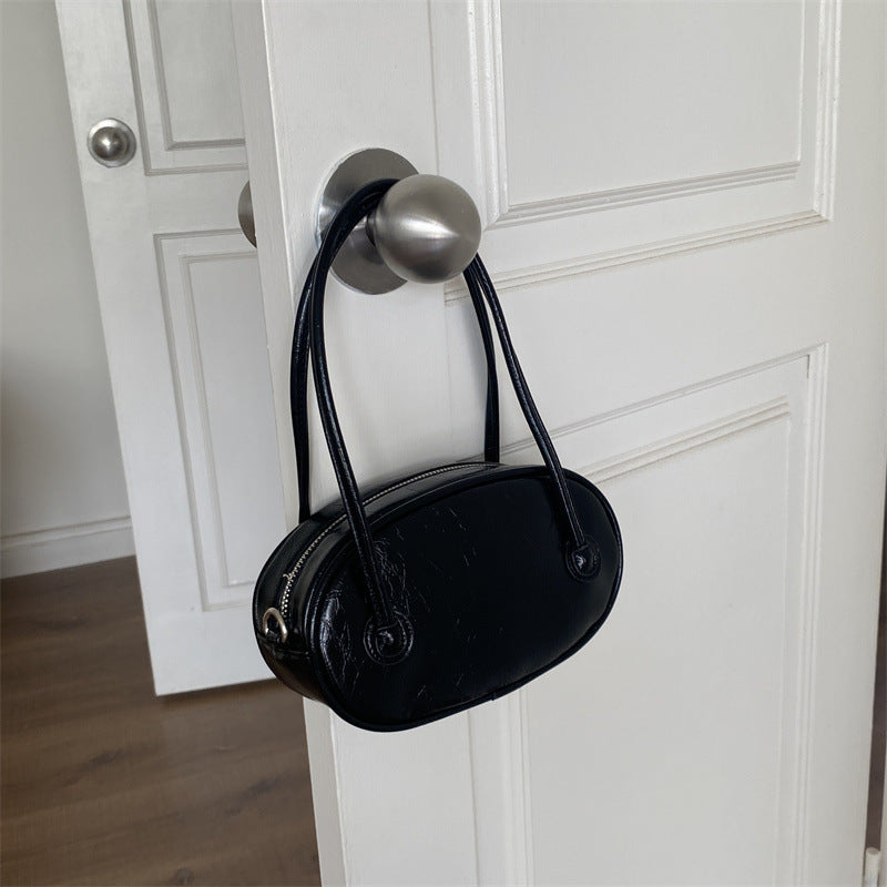 Women's Korean Style Niche Chain Oval Simple High Crossbody Bags