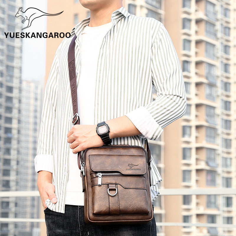 Men's Soft Leather Large Capacity Business Men's Shoulder Bags