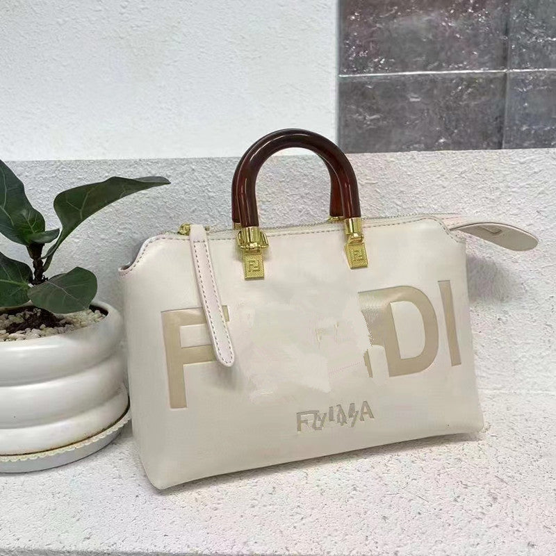 Women's F Vintage Indentation Printed Boston Temperament Handbags