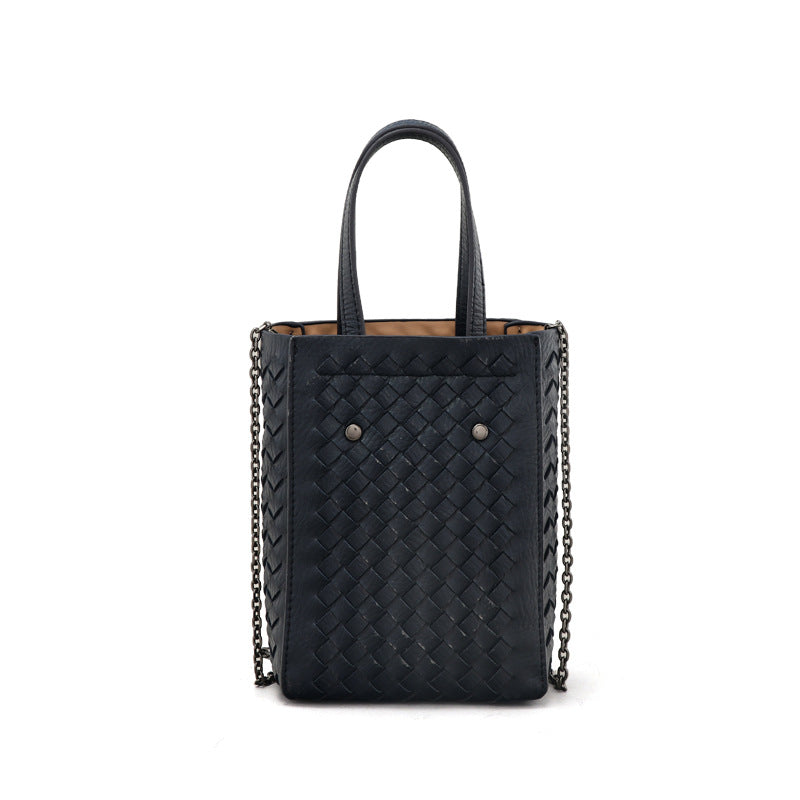 Women's Handmade Woven Solid Color Texture Popular Handbags
