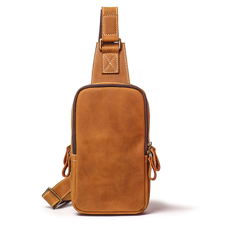 Women's & Men's Leather Close-fitting Crazy Horse Large Capacity Bags