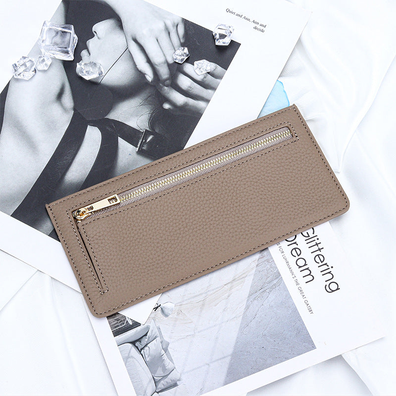 Women's Long Full First Layer Cowhide Genuine Ladies Wallet