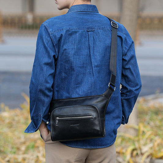 Men's Free Maintenance Oil Leather Business Fashion Men's Messenger Bags