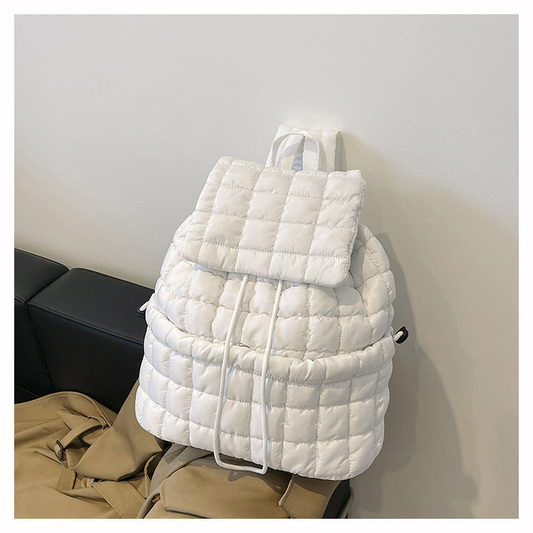 Women's Commuter Large Capacity Lightweight Fluffy Plaid Backpacks