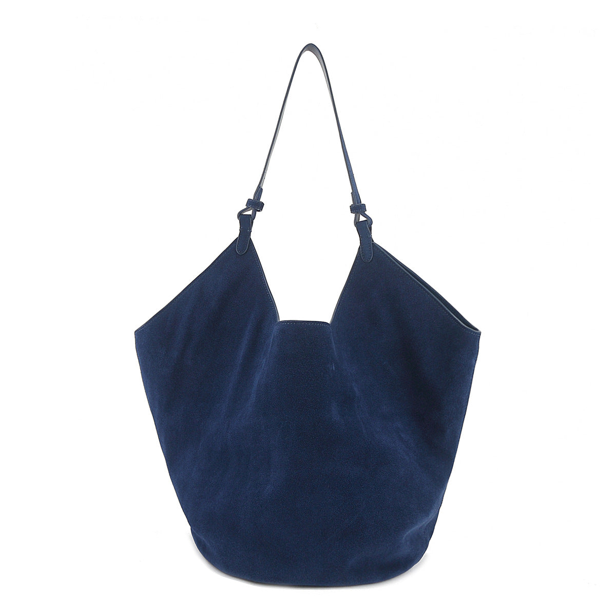 Single Frosted Cowhide Suede Dumpling Niche Bucket Bags