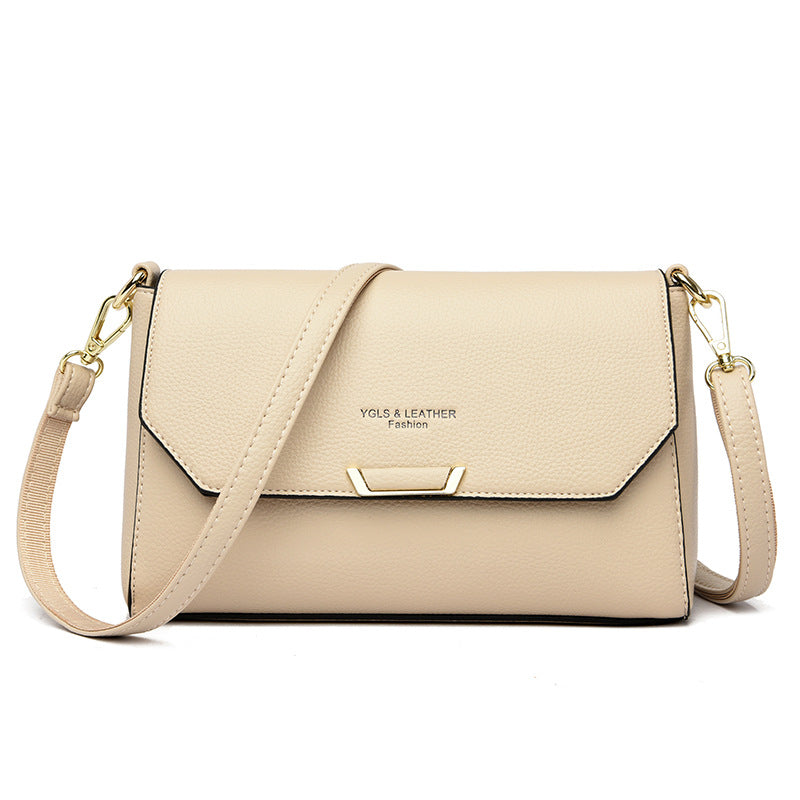 Fashion Soft Leather Portable Mother Texture Small Square Bags