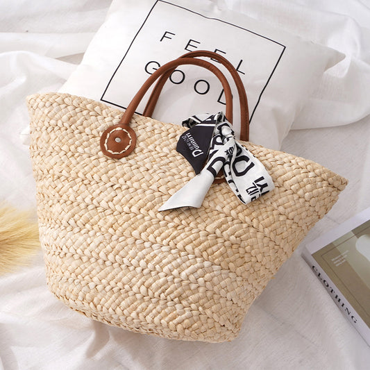 Women's Straw Woven Fashionable Summer Beach Versatile Handbags
