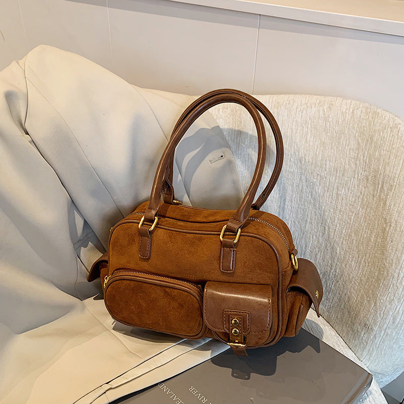 Popular Female Large Capacity Versatile Frosted Shoulder Bags