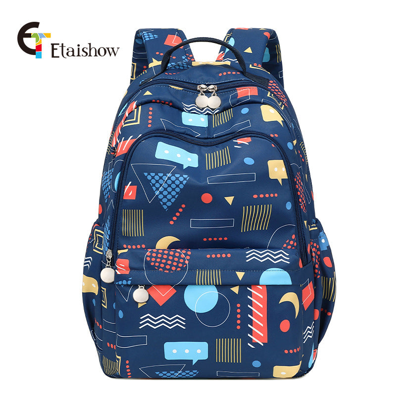 Women's For Junior Cute Cat Print Large Backpacks