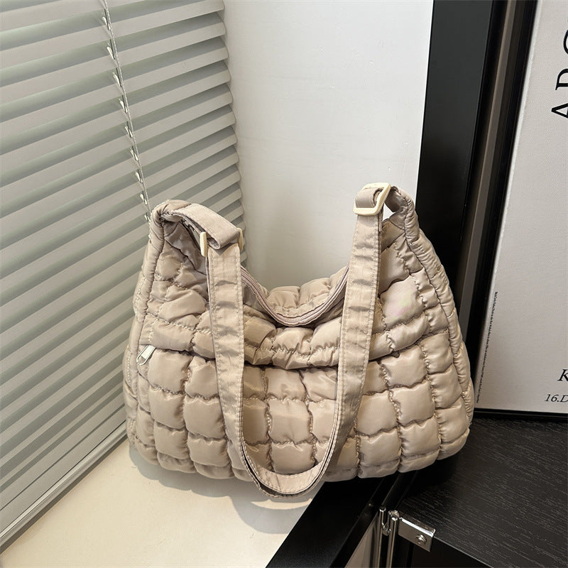 Embroidery Thread Fashion Pleated Cotton Clothing Korean Style Large Bags
