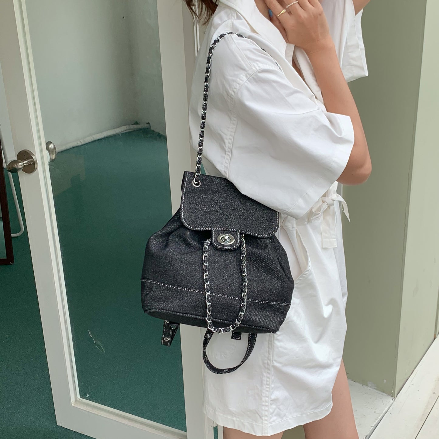 Women's Denim Fashion Korean Summer Leisure Backpacks