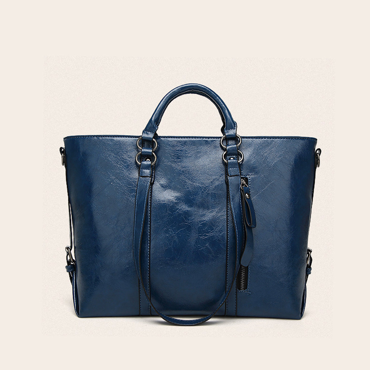 Women's Large Capacity Retro Oil Wax Skin Tote Bags